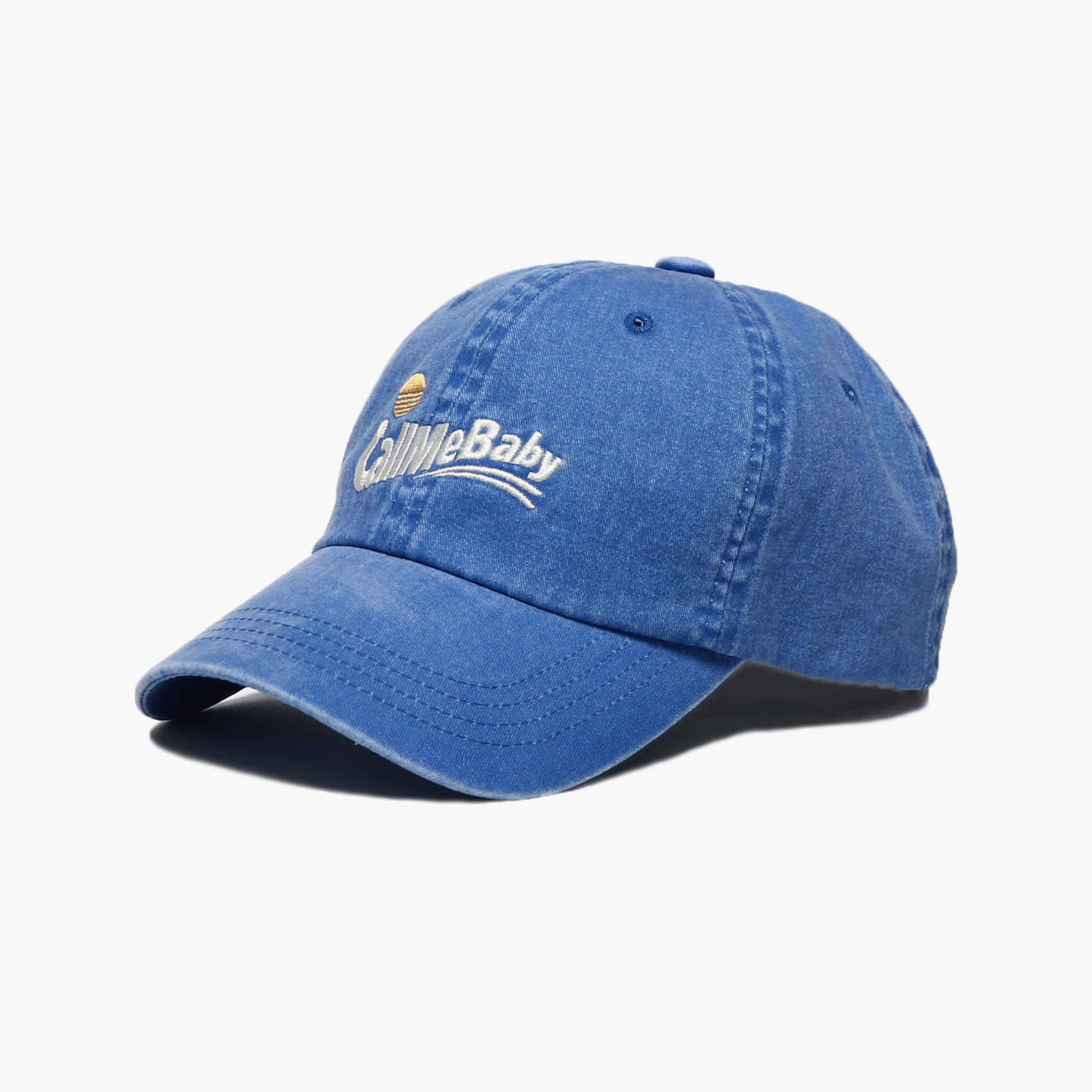 韓國Call Me Baby - Sunny Day Logo Ball Cap _ Washed Blue