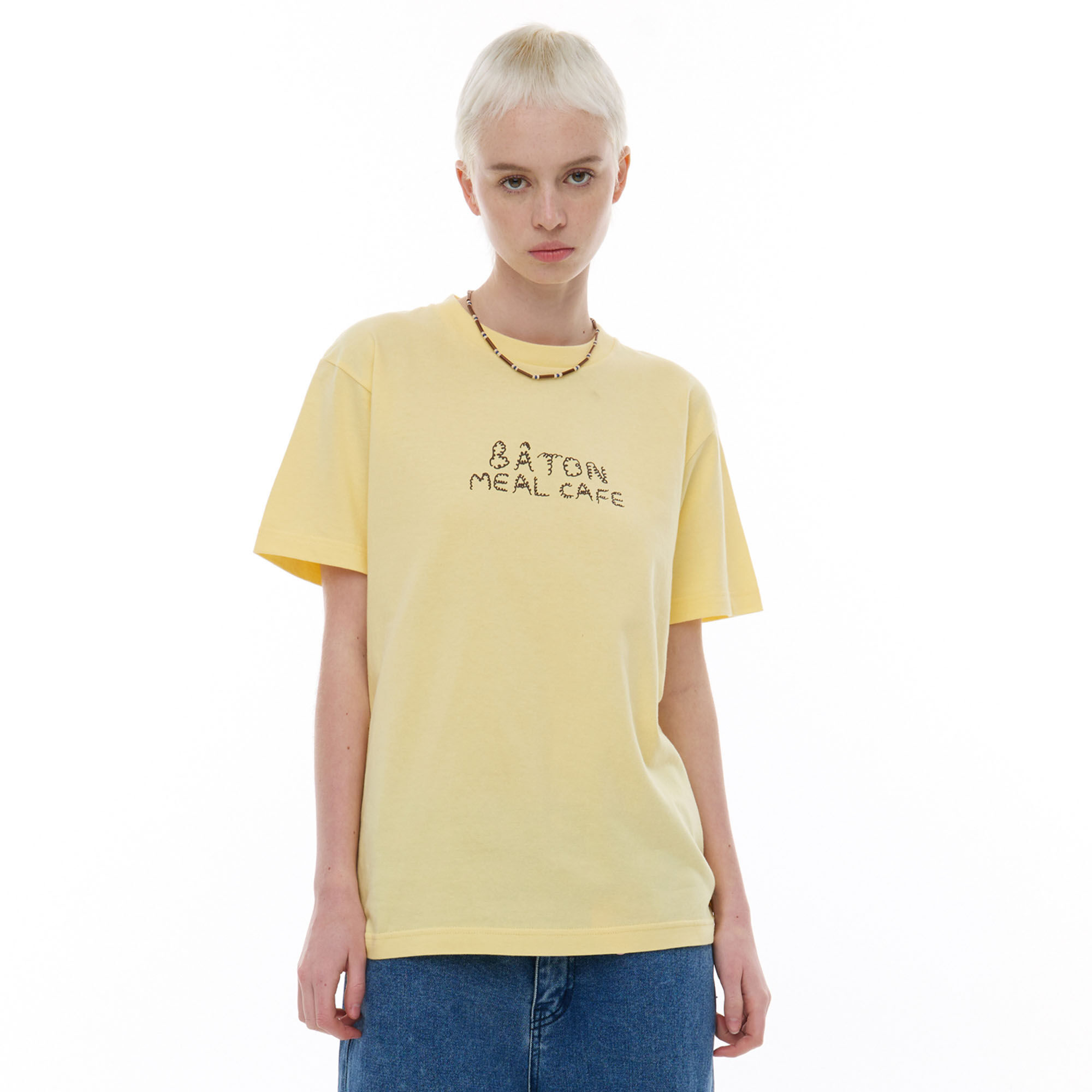 韓國 MA JOURNEE - BATON MEAL CAFE T-SHIRT_YELLOW