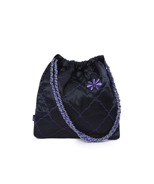 韓國 TIPICOSI - POPPY Quilting Chain Shoulder Bag Black