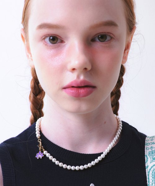 韓國  TIPICOSI - FLASH Pearl Necklace Purple