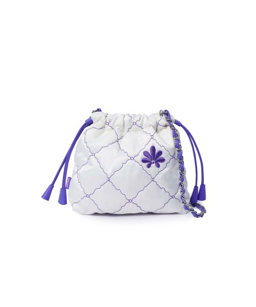 韓國 TIPICOSI - POPPY Quilting Chain Mini Cross-Bag White