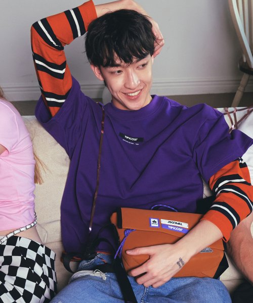 韓國  TIPICOSI - Box-Logo T-Shirts Purple