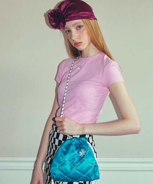 韓國 TIPICOSI - POPPY Quilting Chain Mini Cross-Bag Turquise Blue