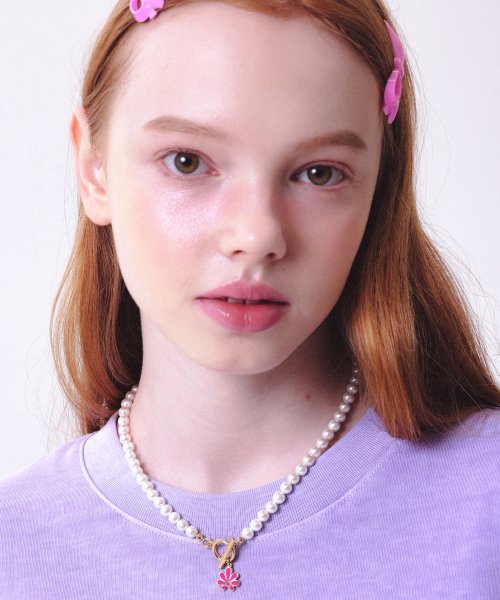 韓國  TIPICOSI - FLASH Pearl Necklace Pink