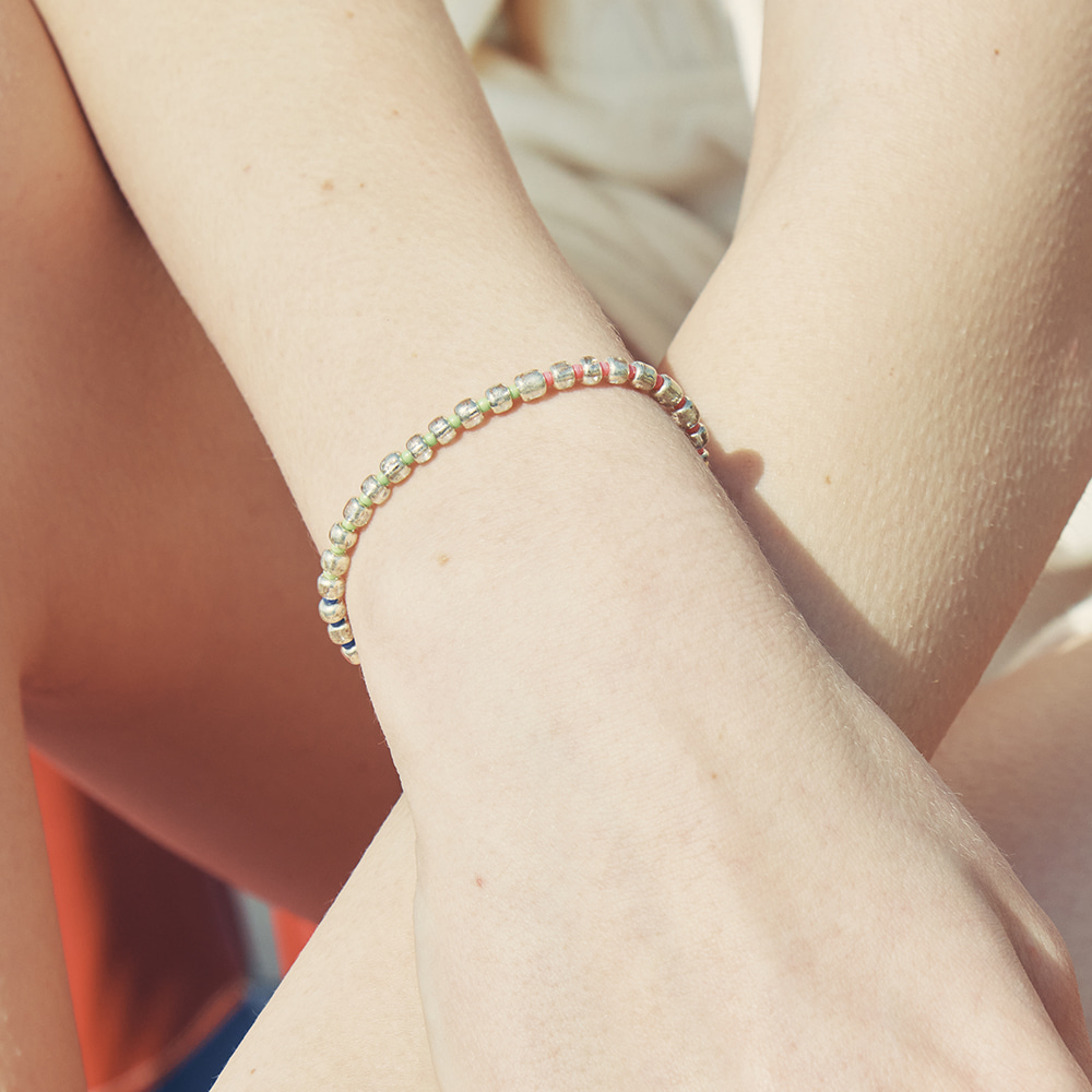 韓國VINTAGE HOLLYWOOD-Triple Color Beads Bracelet