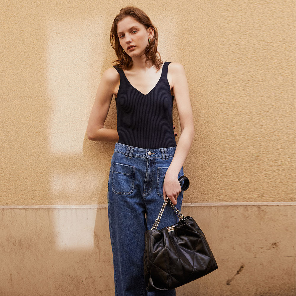 韓國 JOY GRYSON-Glam Shoulder Bag Large BLACK