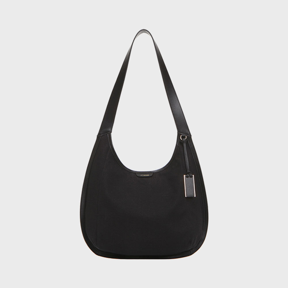 韓國 JOY GRYSON-Kaia Canvas Hobo Bag BLACK