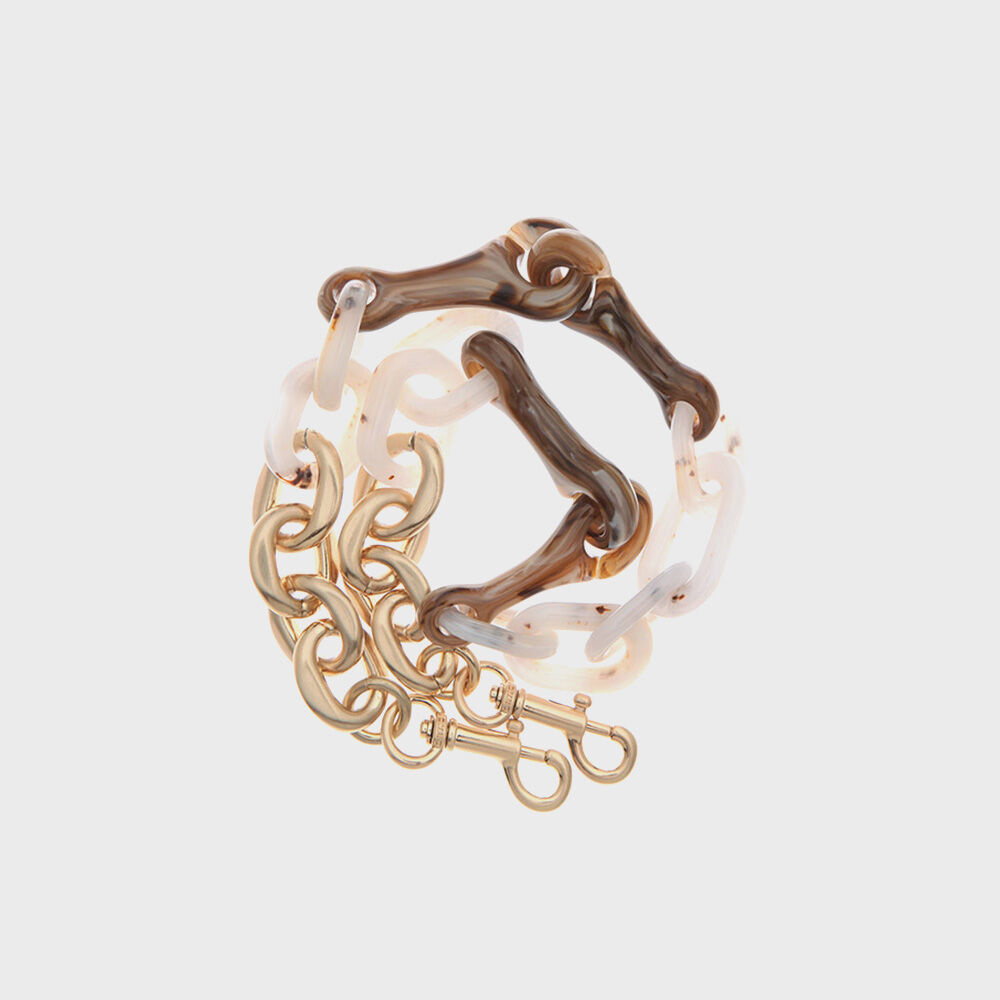 韓國 JOY GRYSON-Lia Acrylic Strap MARBLE BROWN + WHITE
