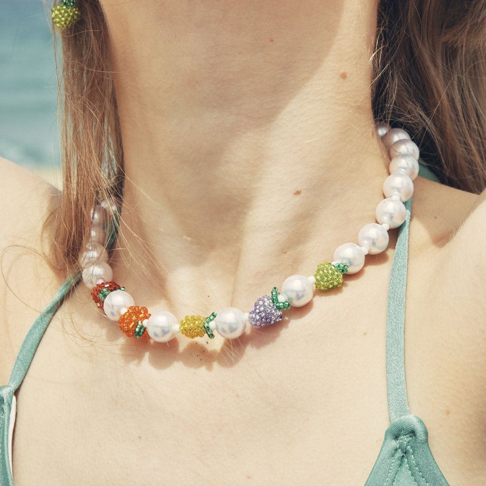 韓國VINTAGE HOLLYWOOD-Mix Fruit Pearl Necklace