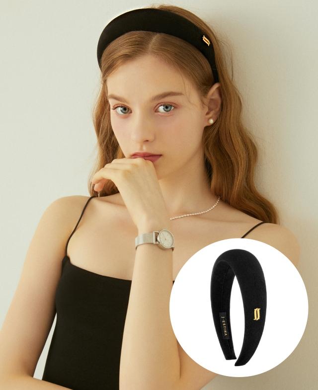 韓國J.ESTINA - LALA J Suede Headband - Deep Black