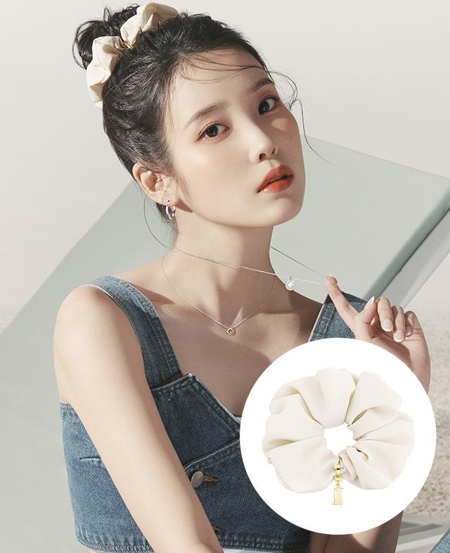 韓國J.ESTINA  - [IU PICK] LALA J Chiffon Hair Scrunchie - White