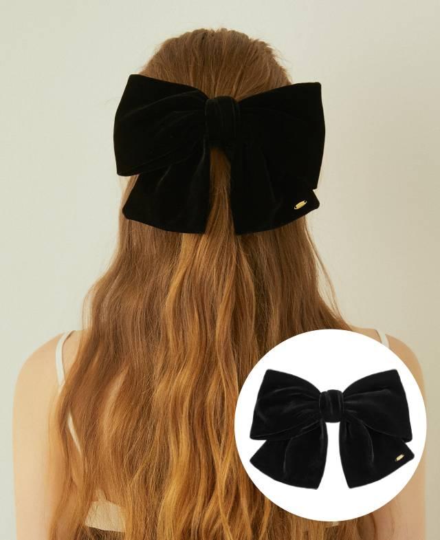 韓國J.ESTINA - LALA J Velvet Ribbon Hairpin L