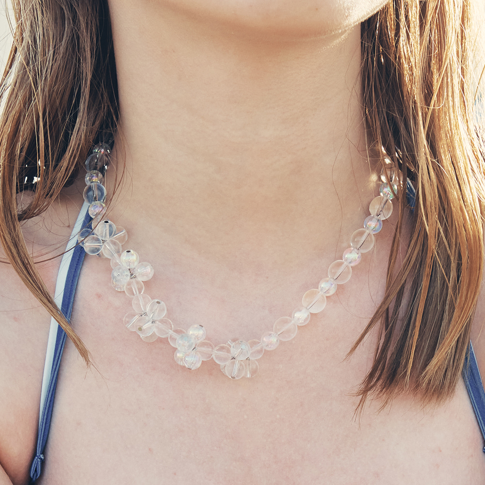 韓國VINTAGE HOLLYWOOD-Clear Bubble Half Necklace
