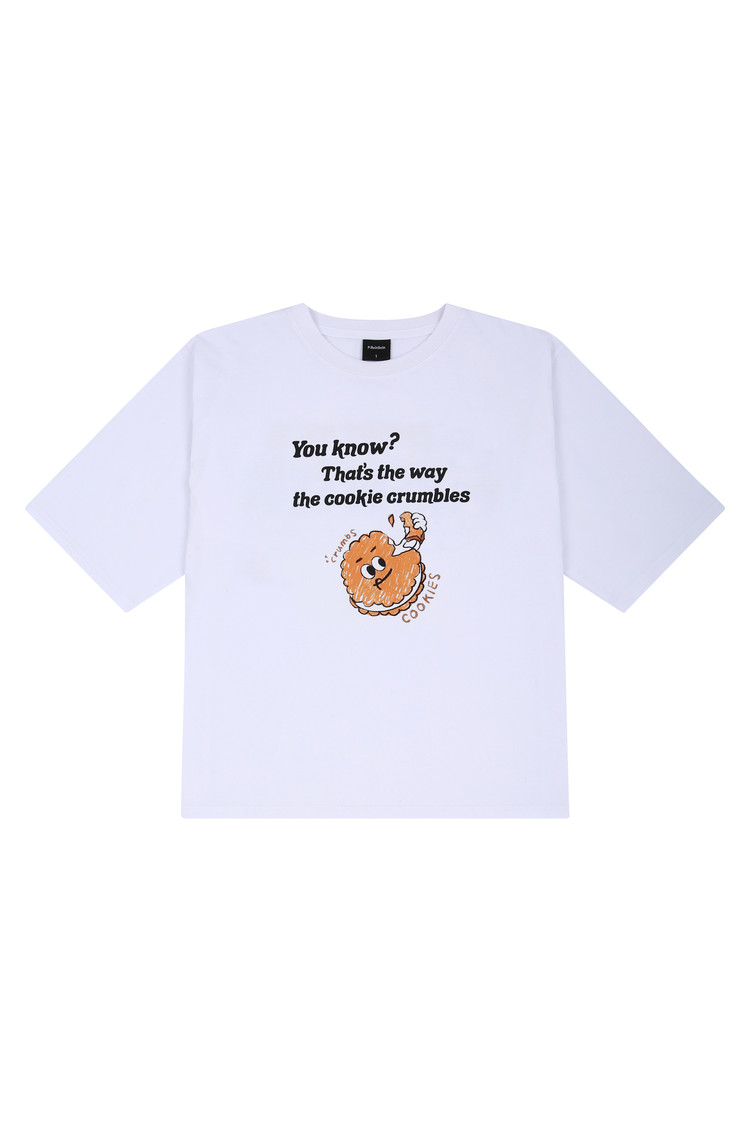 韓國 P:ReinSein - White Cookie Overfit Short Sleeve Tee
