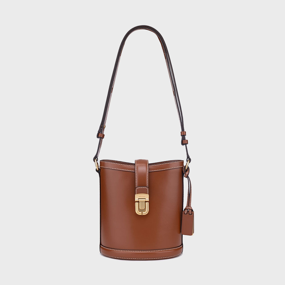 韓國 JOY GRYSON-Serendipity Bucket Bag Small WOOD BROWN