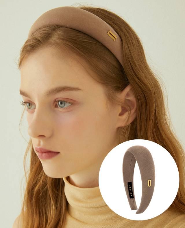 韓國J.ESTINA - LALA J Suede Headband - Sand Beige