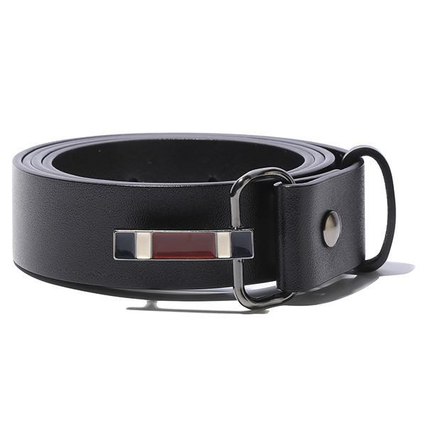 ROMANTIC CROWN-MINIMAL LOGO LABEL BELT_BLACK