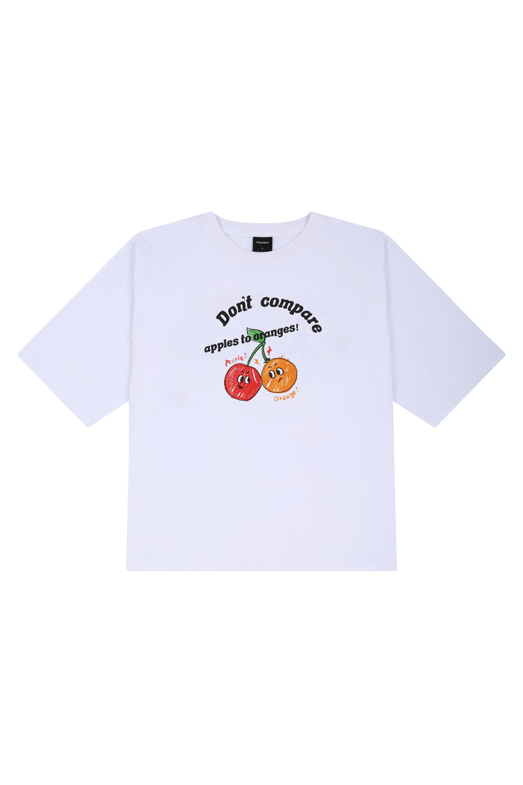 韓國 P:ReinSein - White Cherry Overfit Short Sleeve Tee