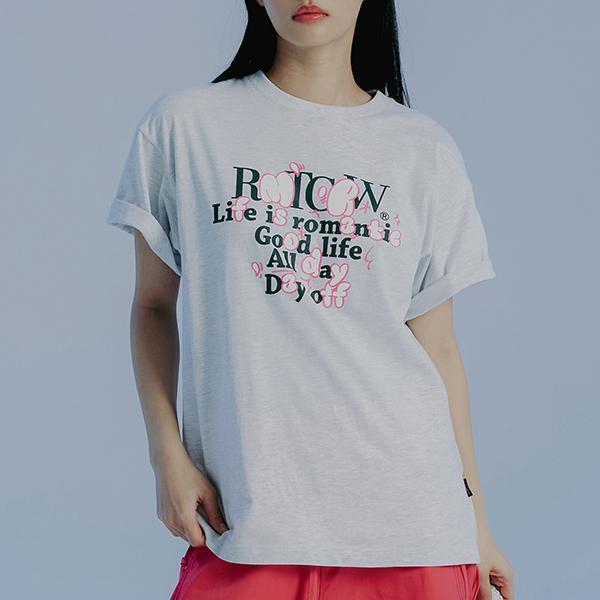 ROMANTIC CROWN-CHUBBY LOGO TEE SHIRT_LIGHT GREY