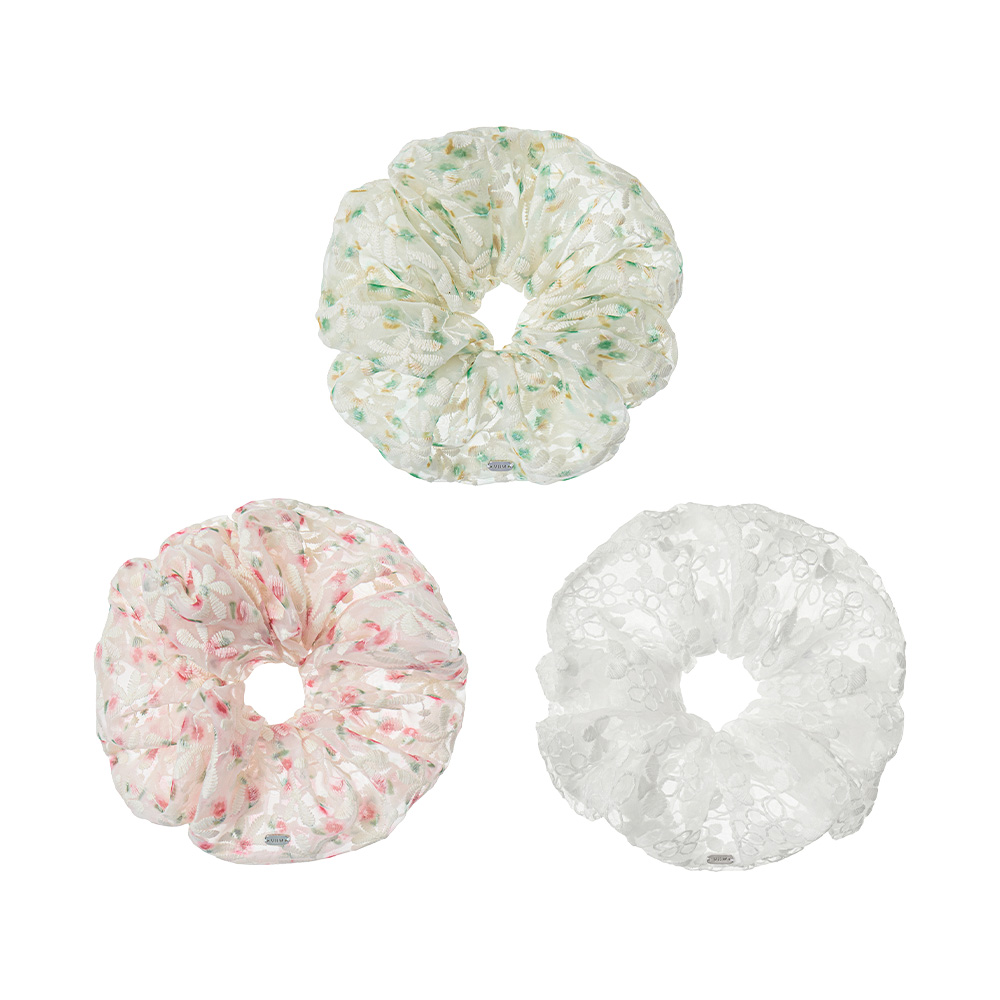 韓國VINTAGE HOLLYWOOD-Flower Lace Scrunch