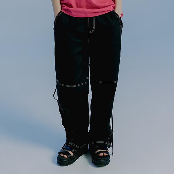 ROMANTIC CROWN-SIDE STRING PANTS_BLACK