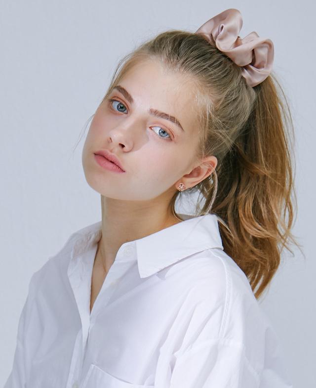 韓國J.ESTINA  - LALA J Satin Scrunchie - Dream Beige