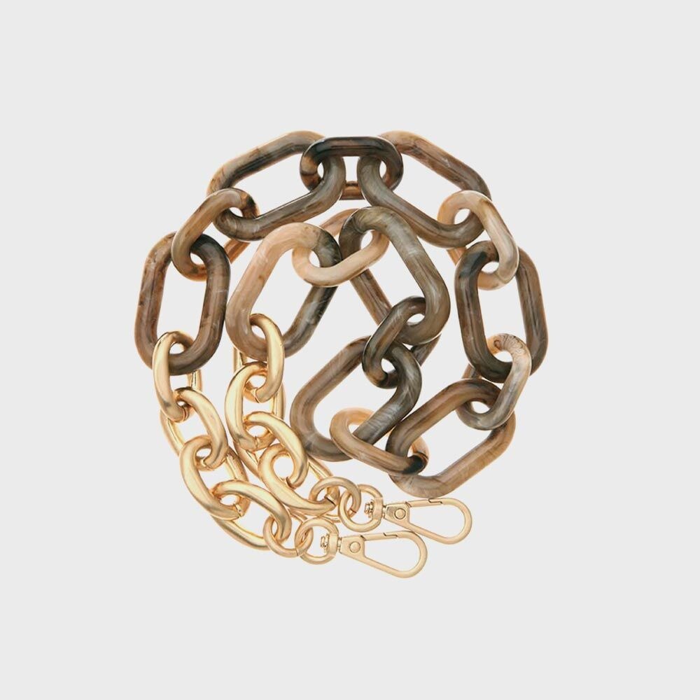 韓國 JOY GRYSON-Lea Acrylic Strap MARBLE BROWN