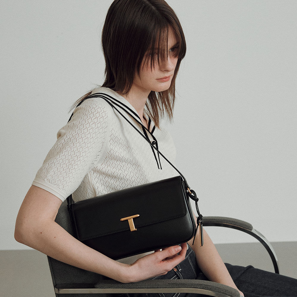 韓國 JOY GRYSON-Tribeca Shoulder Bag Medium BLACK