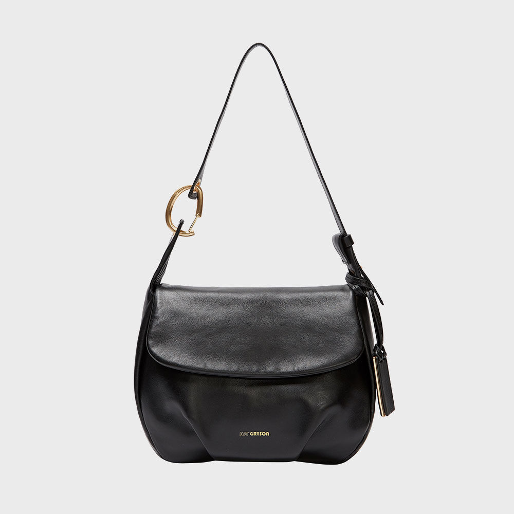 韓國 JOY GRYSON-Alicia Flap Shoulder Bag BLACK