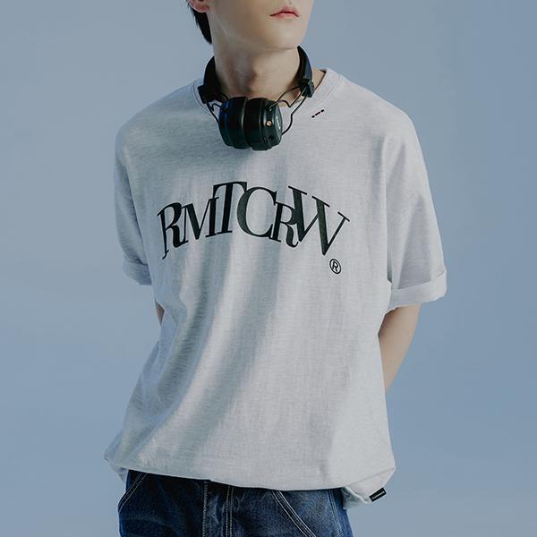 ROMANTIC CROWN-RECENT ARCH LOGO TEE SHIRT_LIGHT GREY