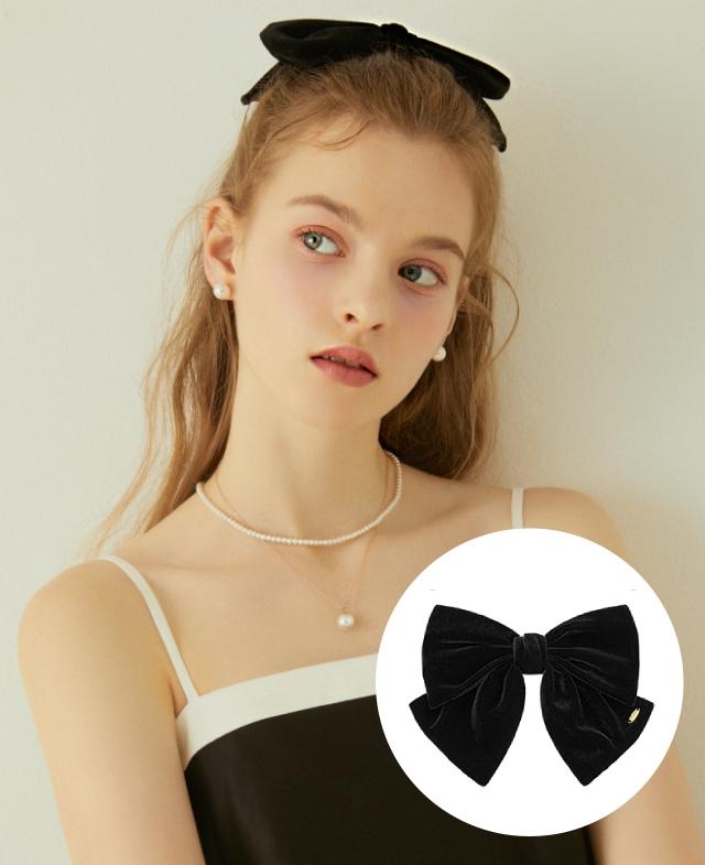 韓國J.ESTINA - LALA J Velvet Ribbon Hairpin S