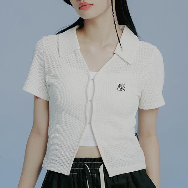 ROMANTIC CROWN-OPEN COLLAR KNIT CARDIGAN_IVORY