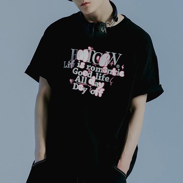 ROMANTIC CROWN-CHUBBY LOGO TEE SHIRT_BLACK