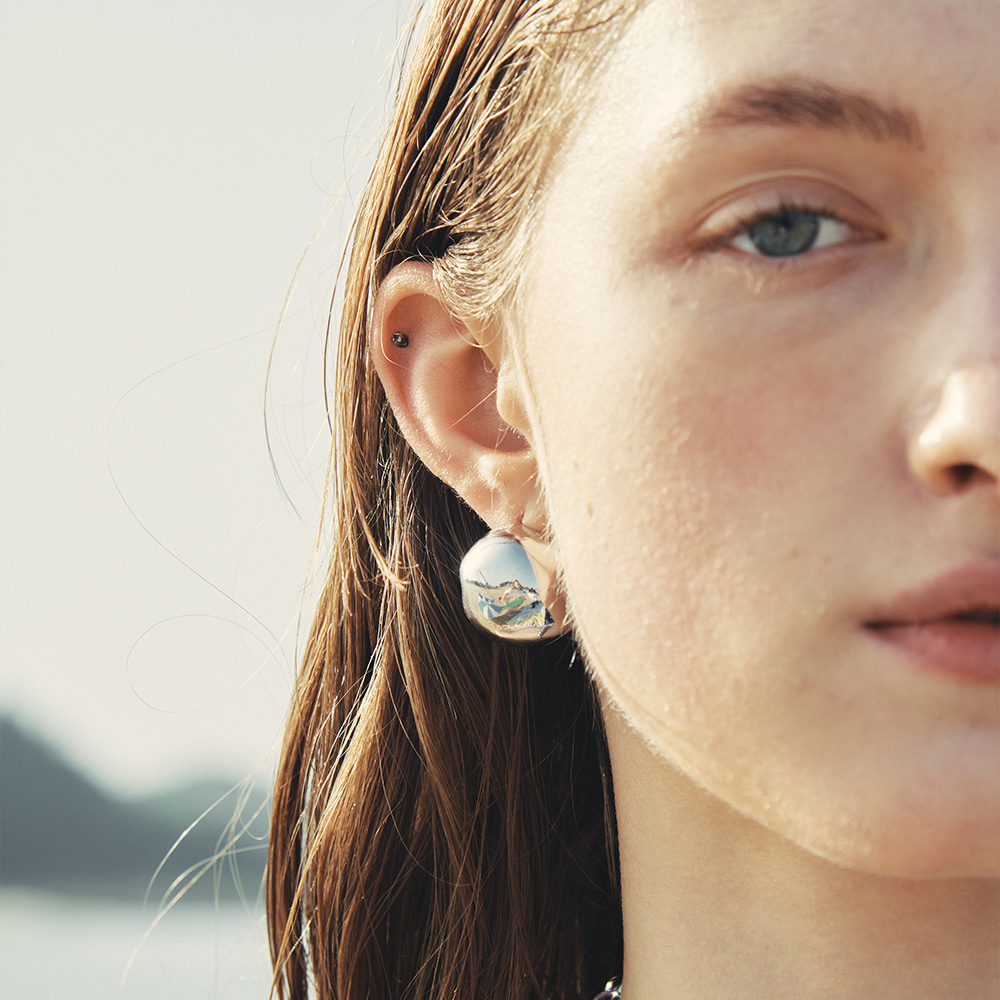 韓國VINTAGE HOLLYWOOD-Big Ball One Touch Earrings