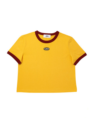 韓國 EMIS - RINGER TEE-YELLOW/BURGUNDY