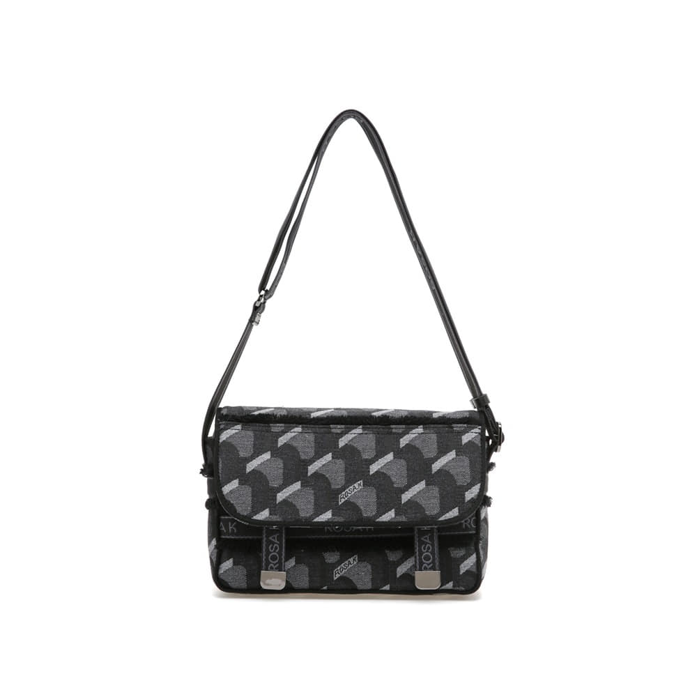 ROSA.K-JEANS MONOGRAM MESSENGER DENIM BLACK_SM