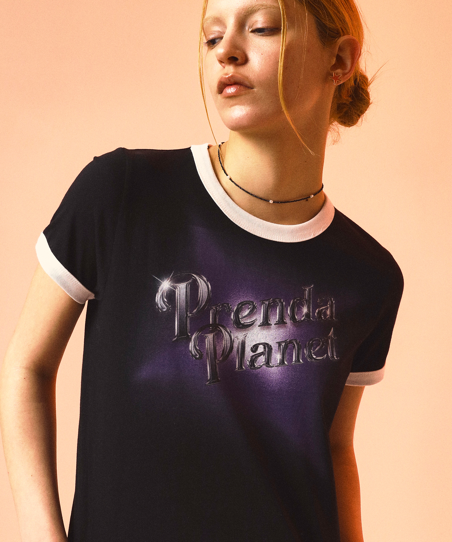 PRENDA-FLASH PLANET TEE BLACK