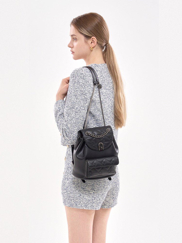 ROSA.K-COCO R QUILTING BACKPACK BLACK_SM