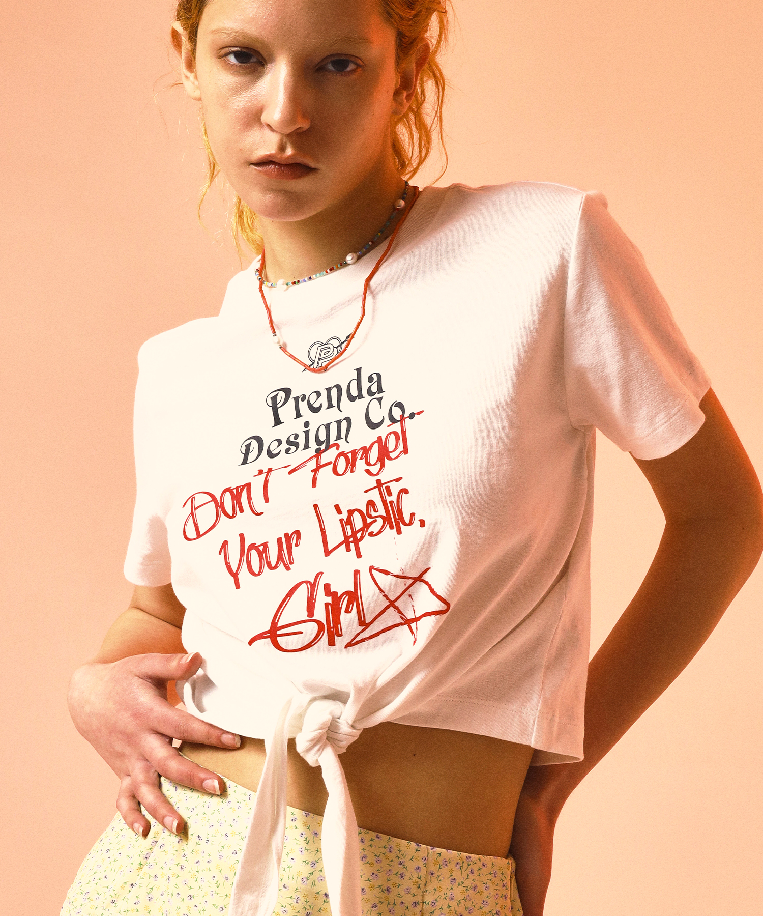 PRENDA-TWISTED DFL TEE WHITE