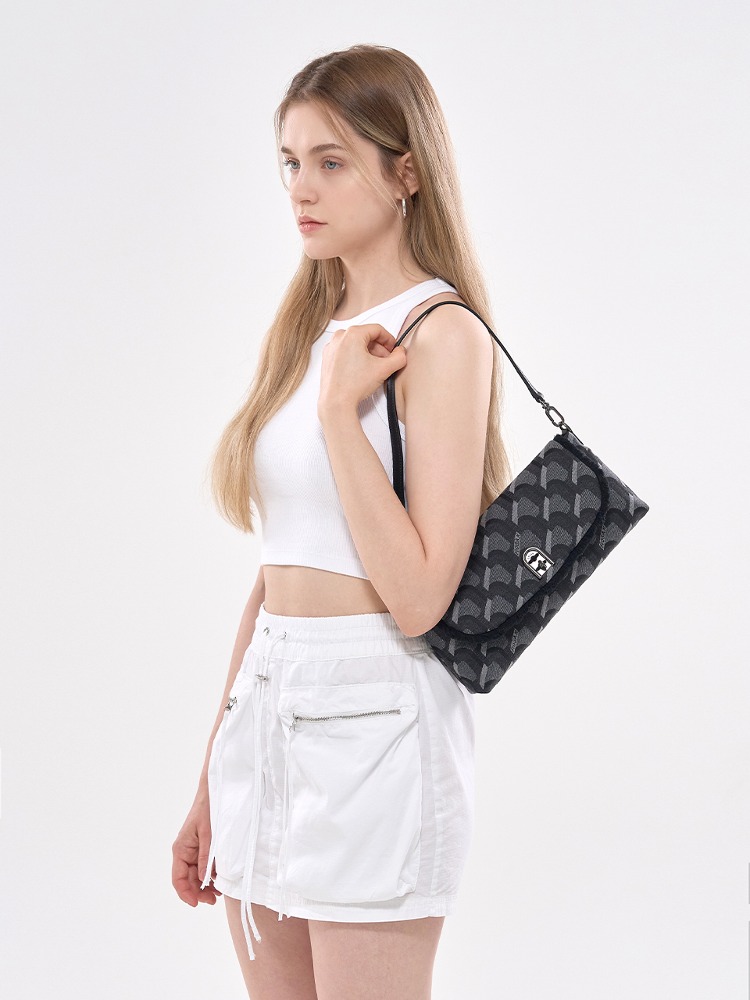 ROSA.K-JEANS MONOGRAM BAGUETTE DENIM BLACK_MM