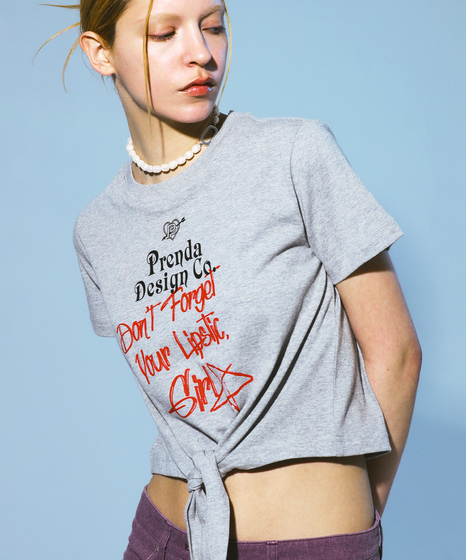 PRENDA-TWISTED DFL TEE GRAY