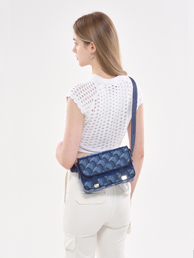 ROSA.K-JEANS MONOGRAM MESSENGER DENIM BLUE_SM