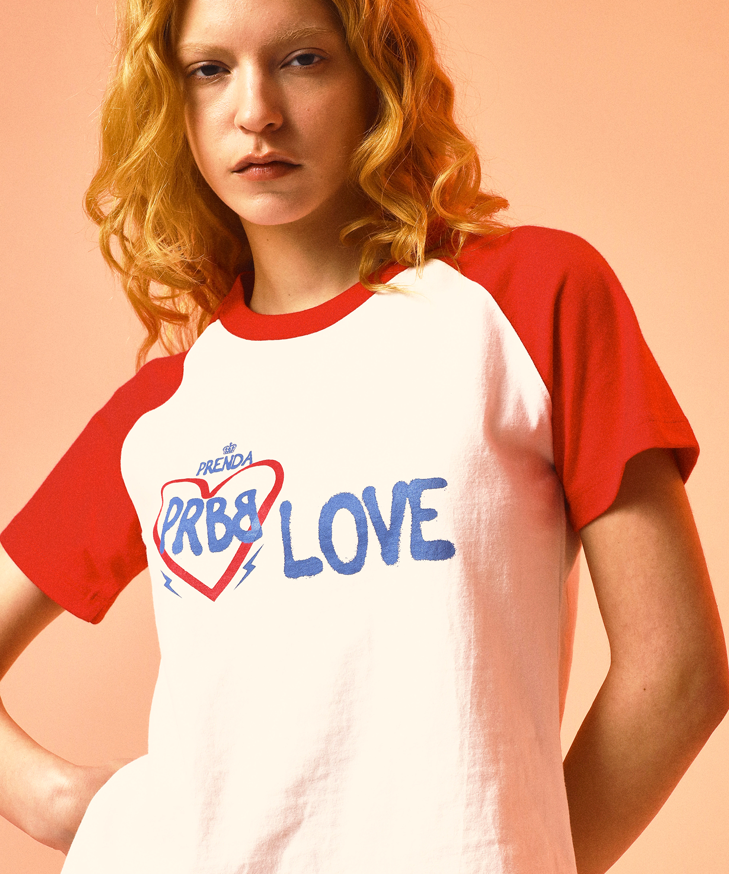 PRENDA-PRBB LOVE COMBINATION RAGLAN TEE RED