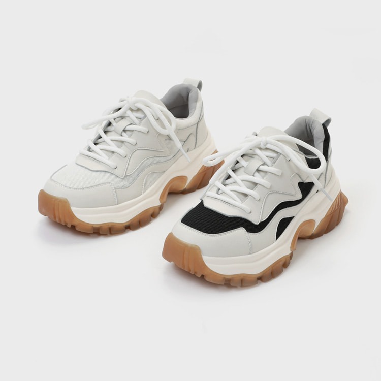 韓國SOVO - Satre Natural Leather Height-elevating Sneakers 7cm