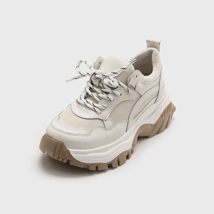 韓國SOVO - Cruise Natural Leather Height-elevating Sneakers 7cm