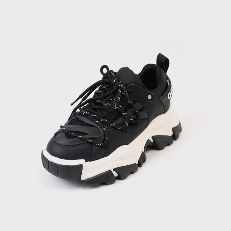 韓國SOVO - Canis Natural Leather Chunky Ugly Sneakers 6cm