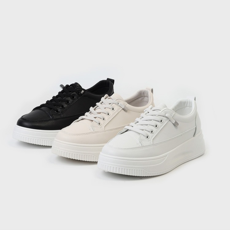韓國SOVO - SOVO-Fermo Basic Sneakers 4cm 