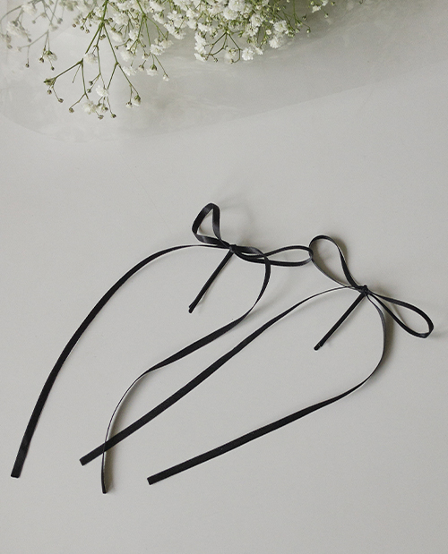 leelin-[블랙 리본핀]♡韓國女裝飾品