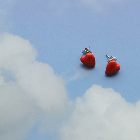 leelin-[큐피트 데일리 하트 귀걸이]♡韓國女裝飾品