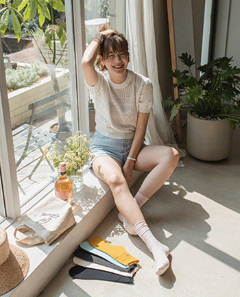 leelin-[포인트 쿨 양말]♡韓國女裝飾品